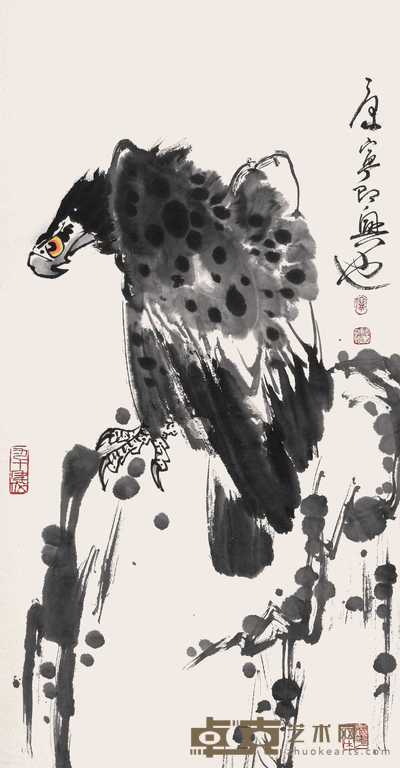 康宁 鹰图 立轴 92×49cm